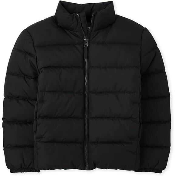 The Children's Place Boys Puffer Jacket Water-Resistant (Size 2XL/16) Black